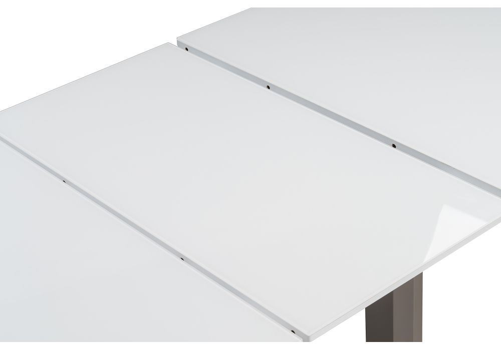 Стол на тумбе Санса 140(180)х80х76 грей / белая шагрень / грей