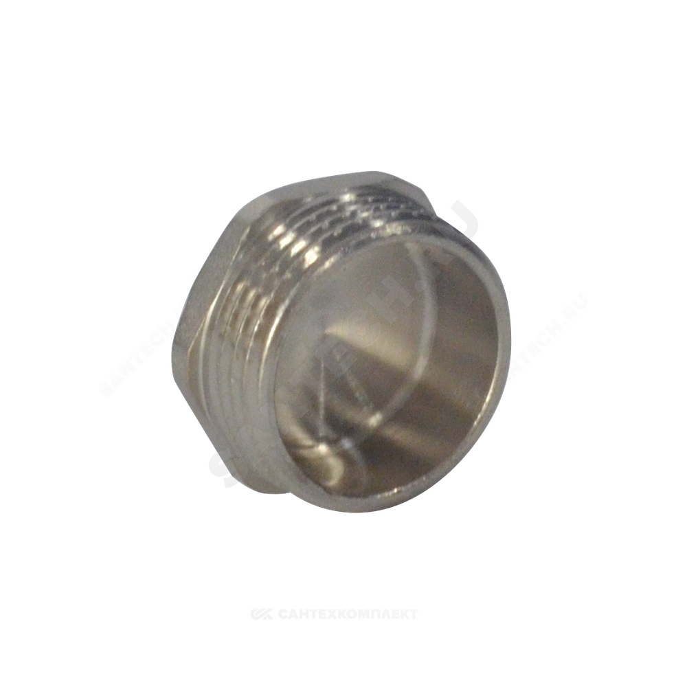 Заглушка латунь никель Ду 15 (1/2") НР SantechSystems