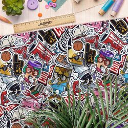 Ткань габардин американские стикеры