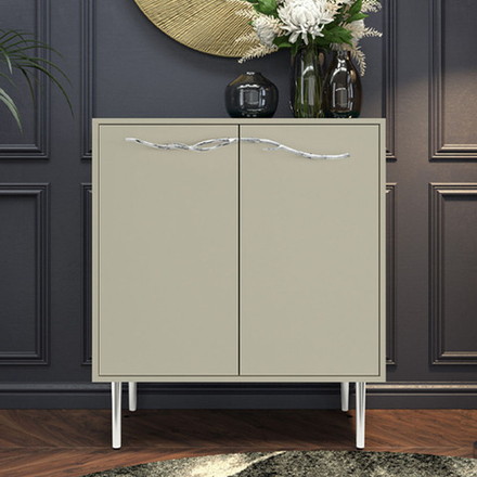 Комод Арт Колор matte Стайл Сильвер с 2 полками Серый шелк матовый