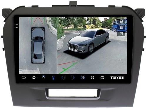 Магнитола для Suzuki Vitara 2014-2022 (без штатной КЗВ) - Teyes CC3-2K-360 монитор 9.5" 2K QLED на Android 10, Быстрая, CarPlay, 4G SIM-слот, 4 камеры в комплекте