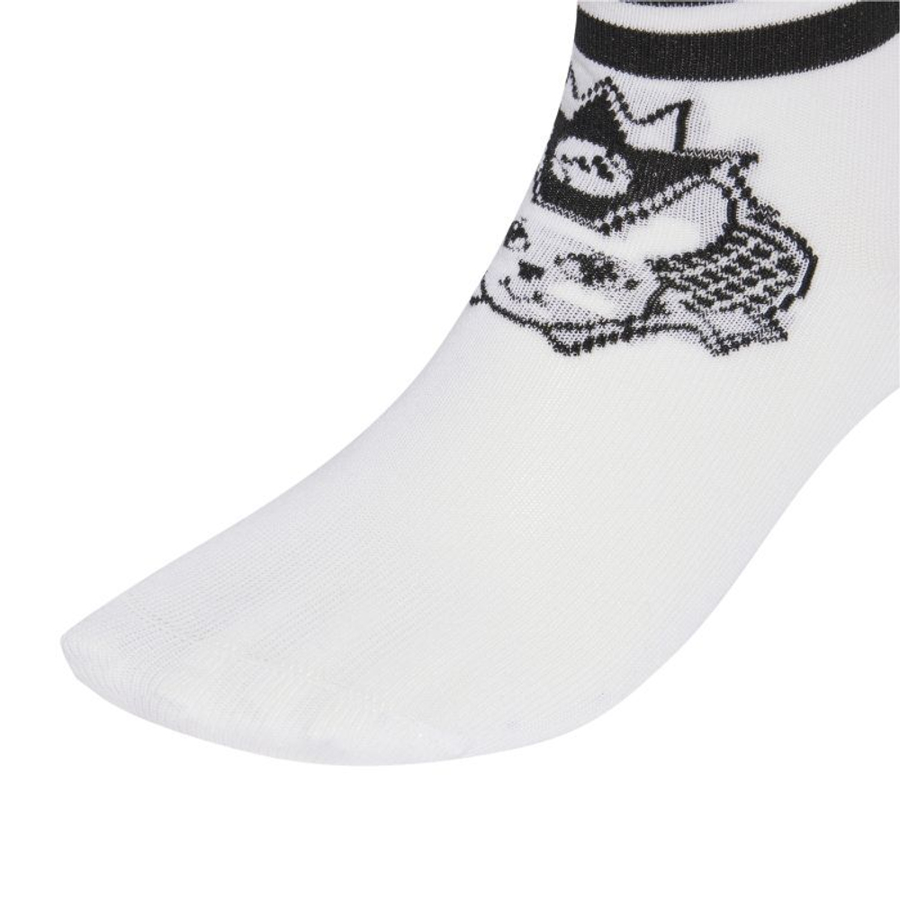 Теннисные носки Adidas Young Animation Crew 3P - white/black/powder plum