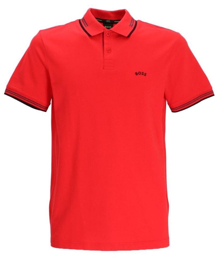 Мужское поло теннисное BOSS x Matteo Berrettini Polo Paul Curved - red