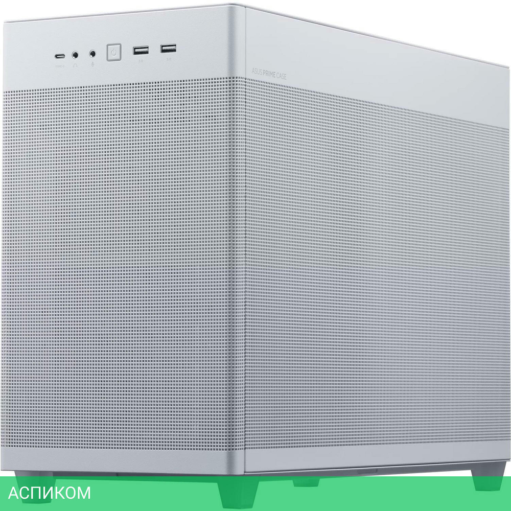 Корпус ASUS PRIME AP201 Tempered Glass mATX без БП White (90DC00G3-B39010)