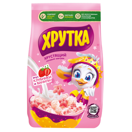 БОНУС Хрустящий готовый завтрак Хрутка со вкусом клубники и ванили 30 гр