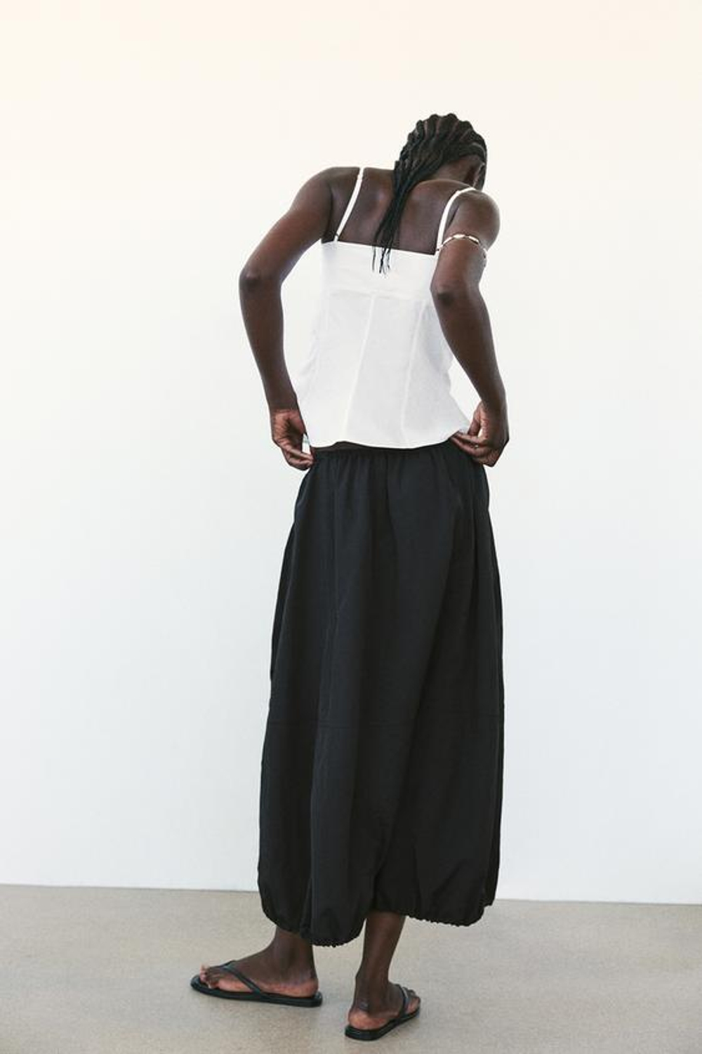 ZARA ТОП ИЗ ГАБАРДИНА С ЗАВЯЗКАМИ, БЕЛЫЙ