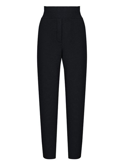 Женские брюки черного цвета из шерсти и шелка - фото 1