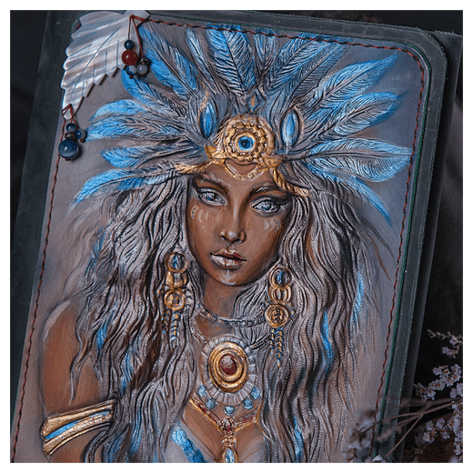 Ежедневник с кожаной обложкой «Шаманка» черный