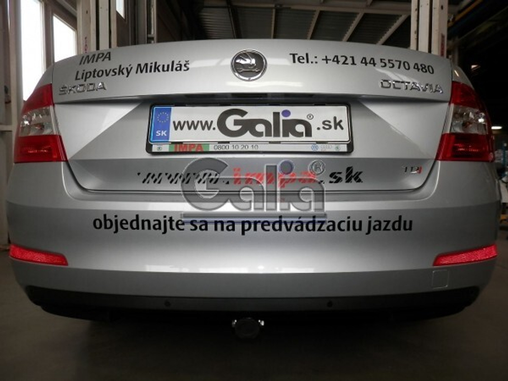 Фаркоп оцинкованный Galia S105C для Skoda Octavia седан/универсал 2013-(паспорт и сертификат в комплекте)(без электрики)