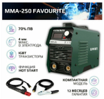 Сварочный аппарат, инверторный FAVOURITE MMA-250A с экраном, 4.5 кВт, электрод до 4 мм, 70% ПВ
