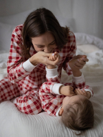 Комбинезон на манжетах Mjölk Christmas Check, с рукавом реглан