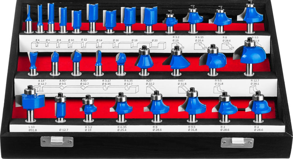ЗУБР 30шт, набор профильных фрез по дереву