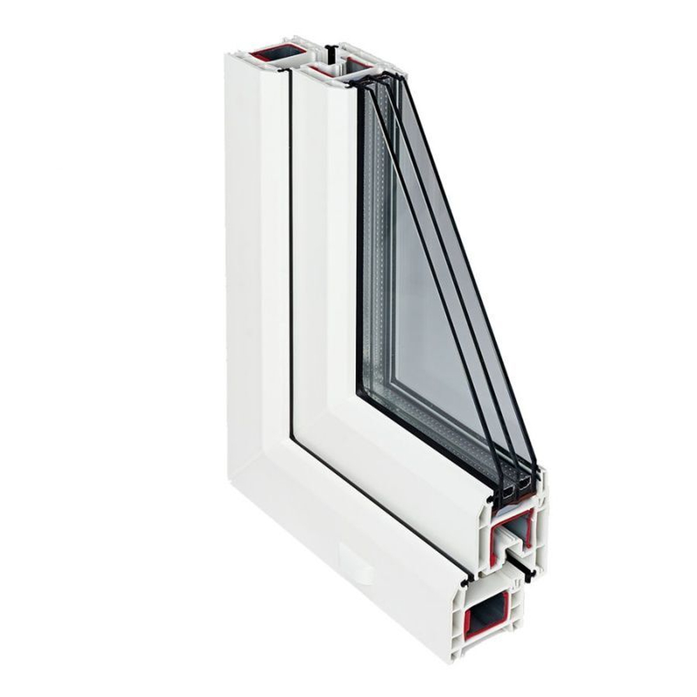 Окно пластиковое, профиль РЕХАУ GRAZIO 70 (1300 x 1400), с поворотно-откидной створкой,2-х камерный стеклопакет