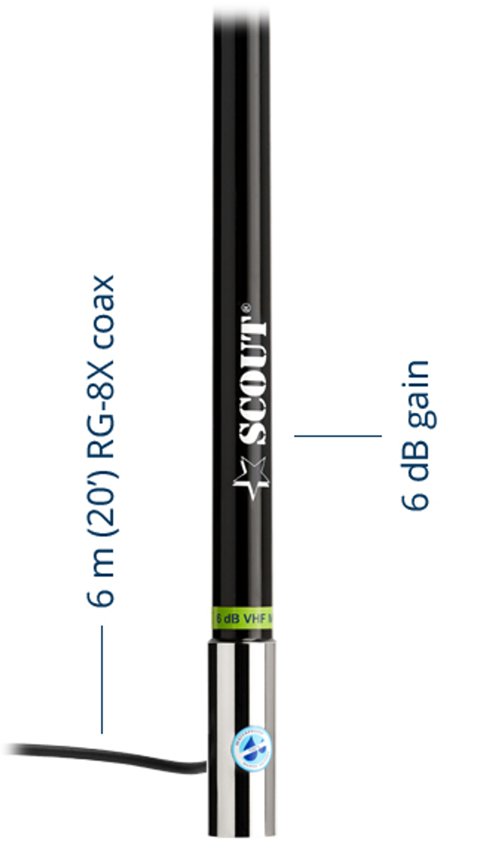 Морская УКВ антенна SCOUT KS-43 Black Edition