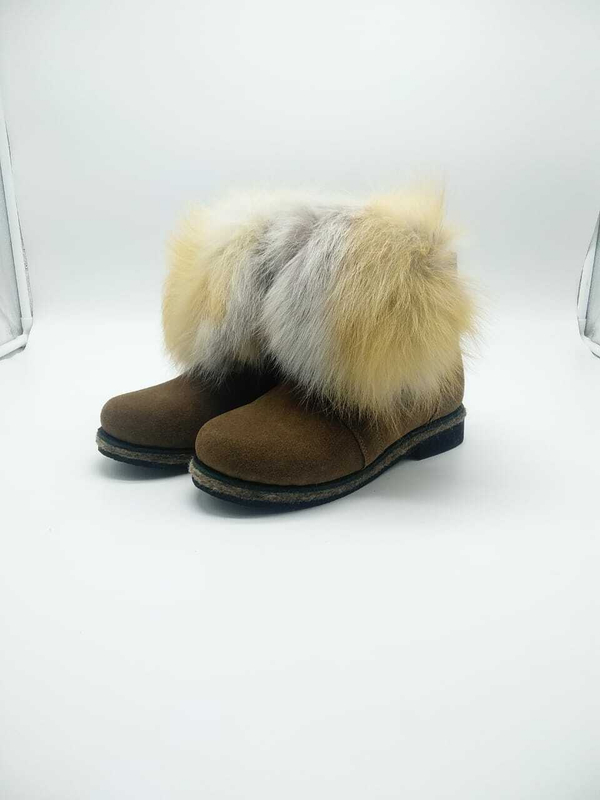 38 Унты-ботиночки женские на шнурках из замши