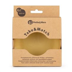 Silikon qab\PETITE&MARS Silicone 2-color bowl TAKE&MATCH Intense Ochre 6m+