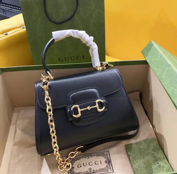 Женская мини-сумка Gucci Horsebit 1955 черный