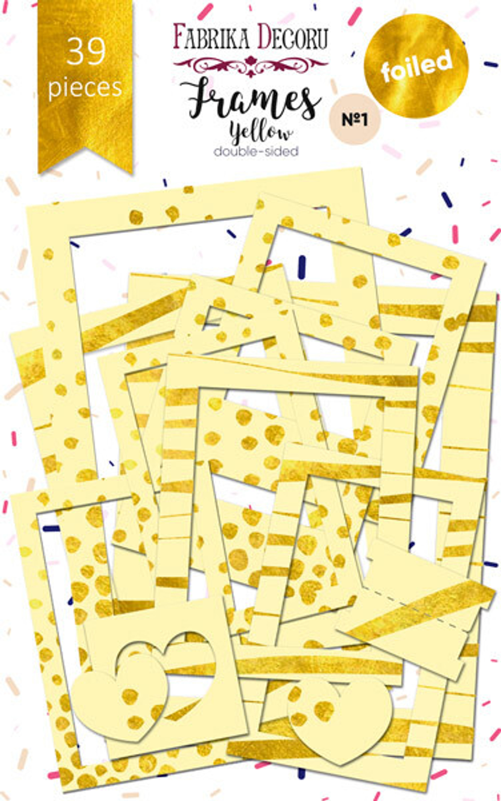 Набор рамок с фольгированием №1 "Yellow" 39шт