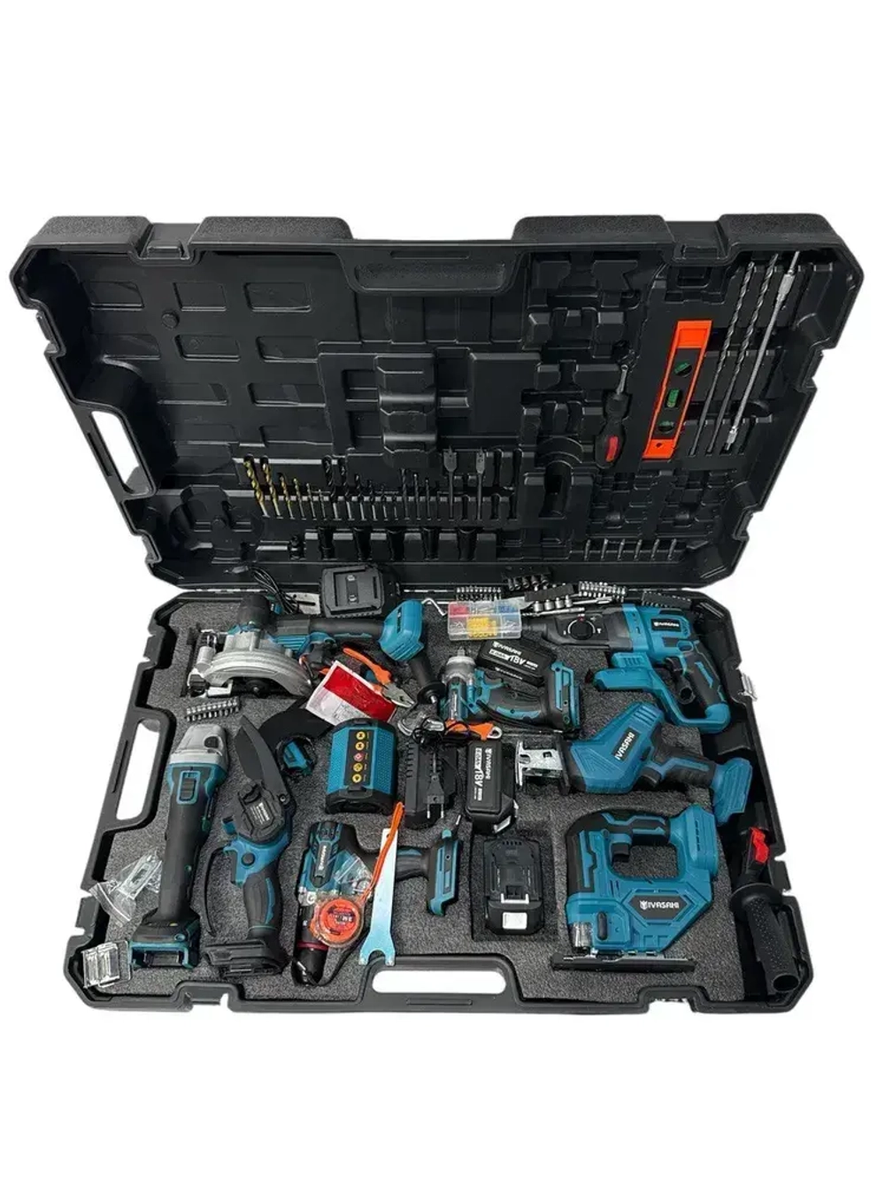 Набор электроинструментов 10в1 с наборами бит, головок, ключей