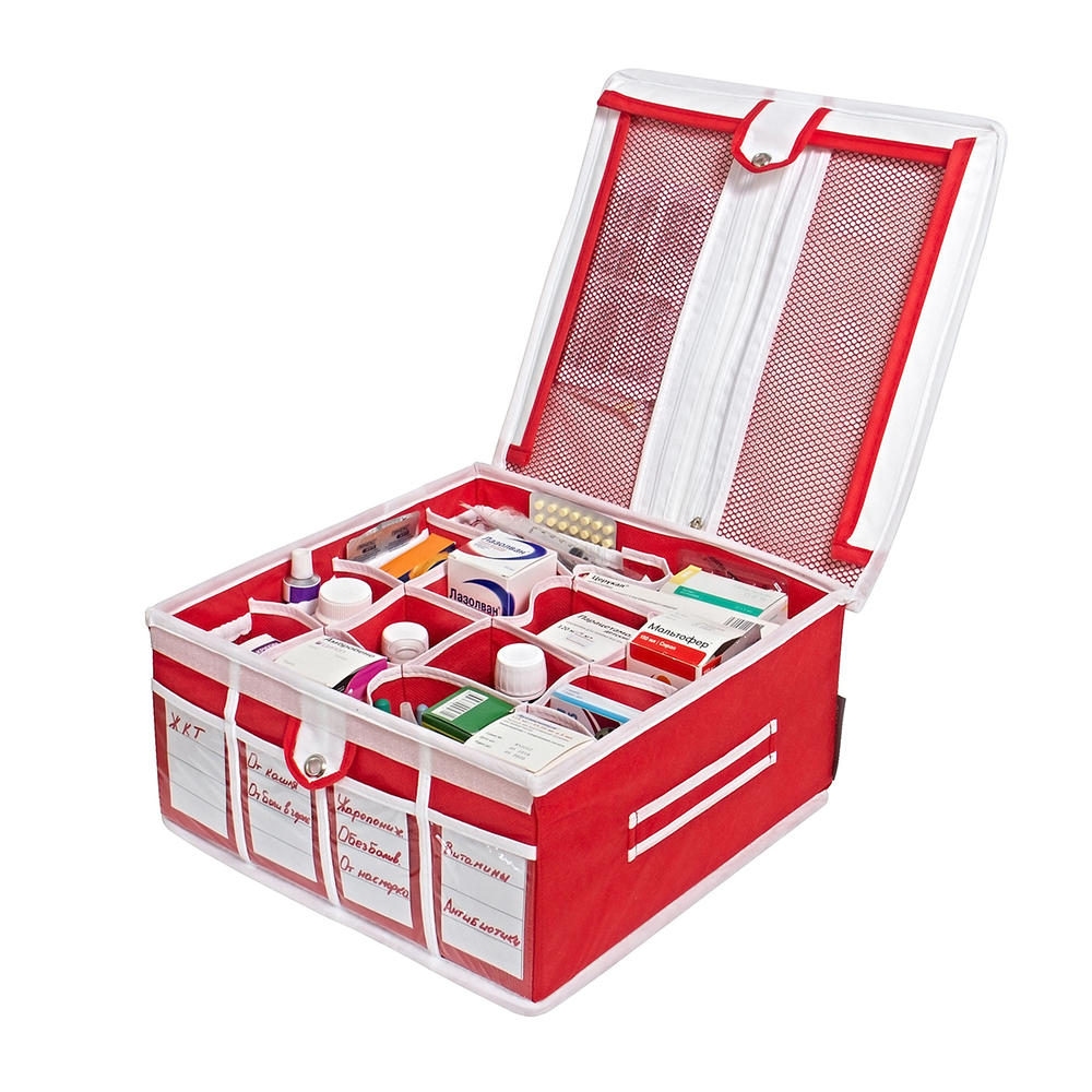 Аптечка домашняя 32х32х16 (красная)