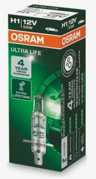 Автолампа H1 12V 55W (P14,5s) Osram ULTRA LIVE 64150ULT ORIGINAL 1шт