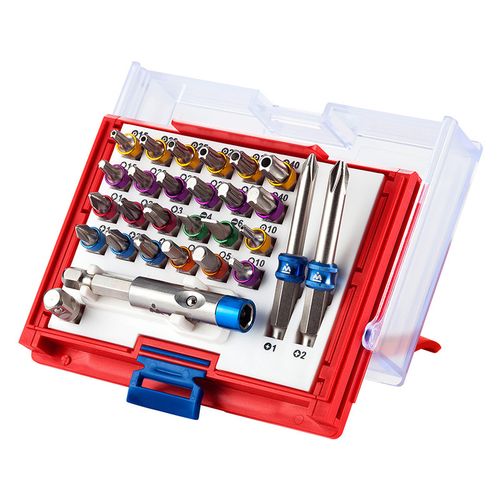 МАСТАК (058-11028C) Набор вставок (бит) 1/4", TORX, HEX, Pozidriv, Phillips, Slotted, 28 предметов