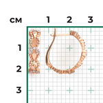 Серьги с английским замком из красного золота с фианитами