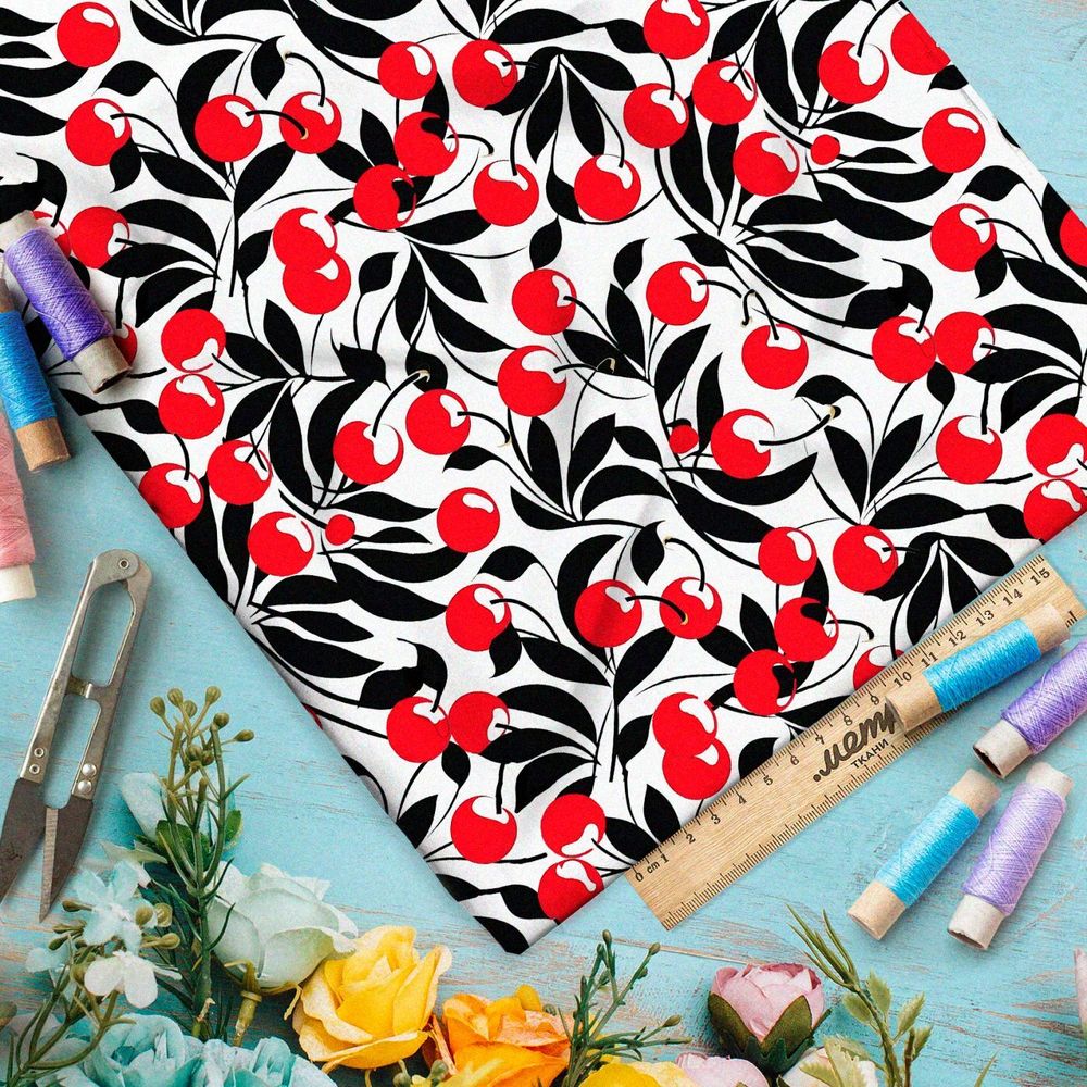 Ткань Барби вишневый вдохновение