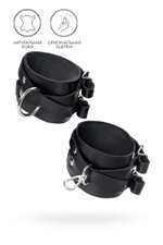 Черные кожаные оковы с двумя перекрёстными ремешками