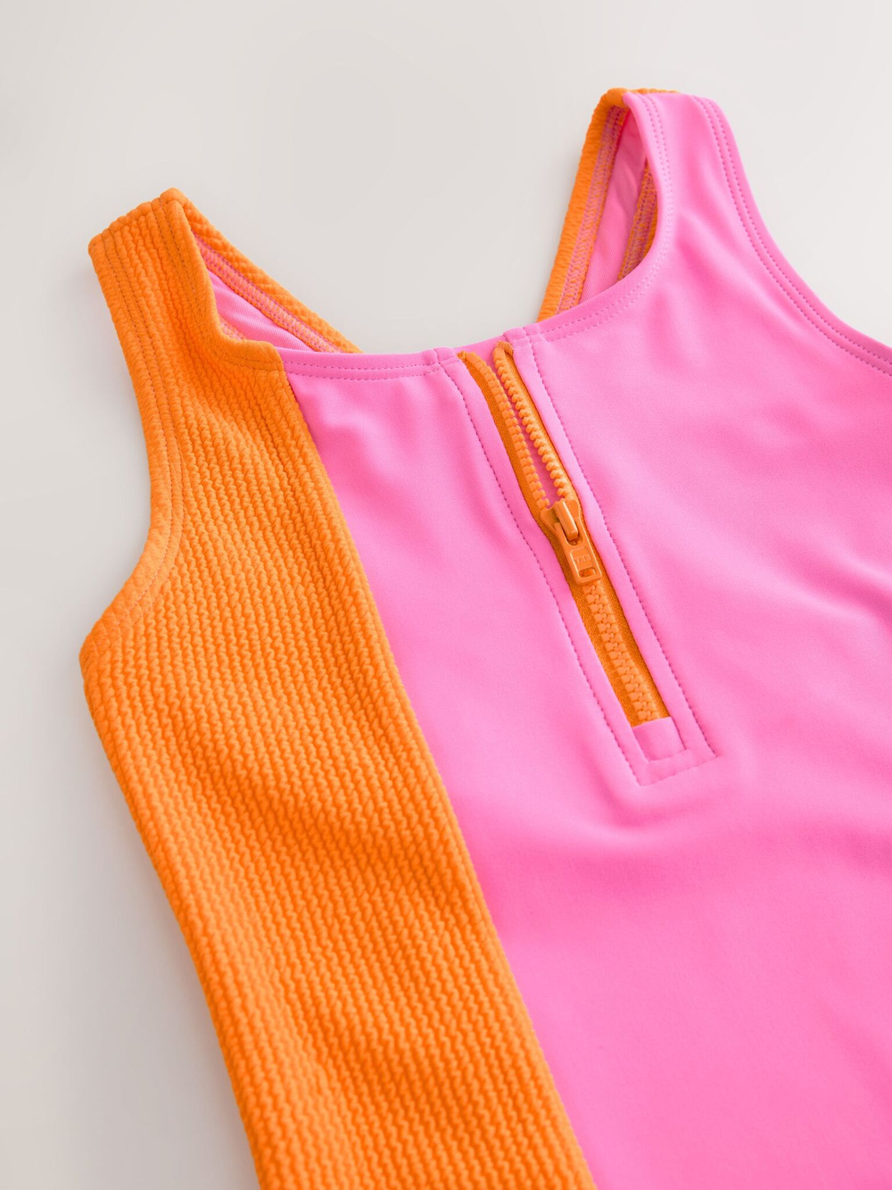 Купальник слитный на молнии для девочки Next E76-812, Розовый, Оранжевый