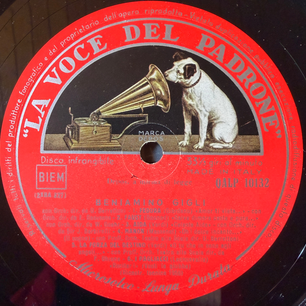 Beniamino Gigli ‎– Beniamino Gigli (Италия 1960г.) Т