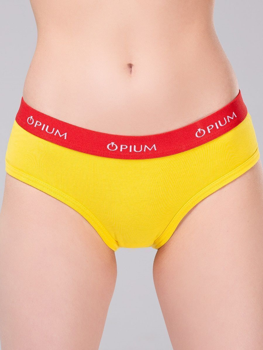 Трусы-слип с заниженной талией из хлопка с эластаном (Размер: M) (Цвет: серый меланж)