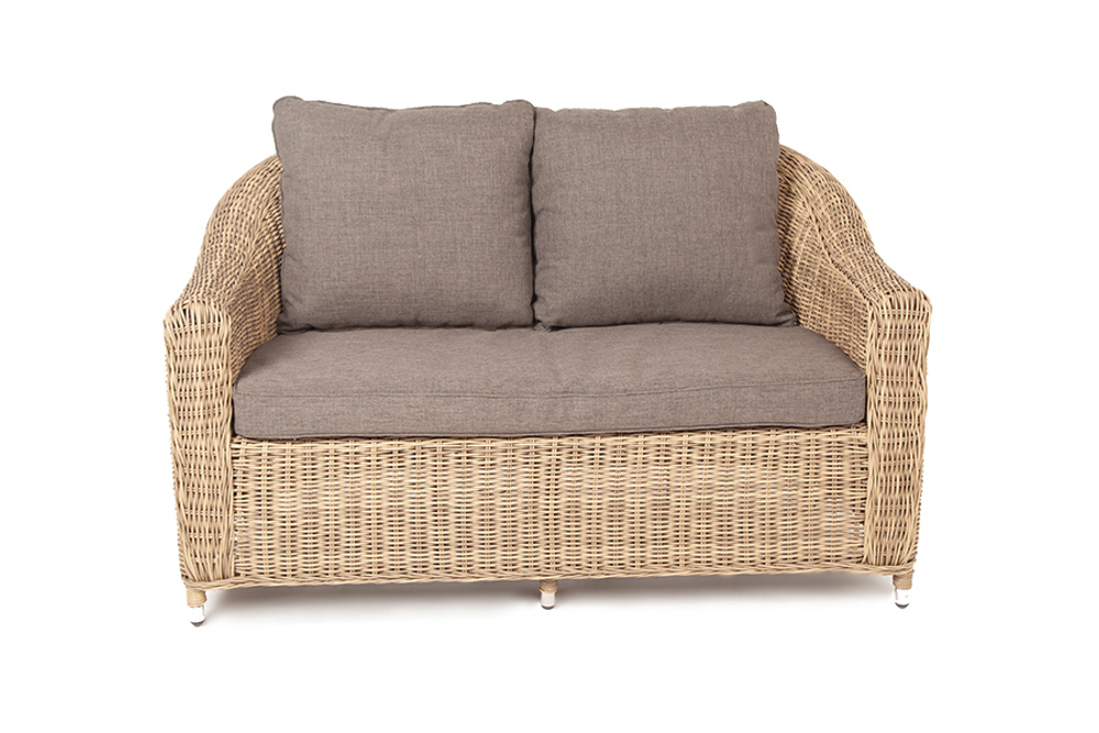 "Кон Панна" диван из искусственного ротанга двухместный, цвет соломенный