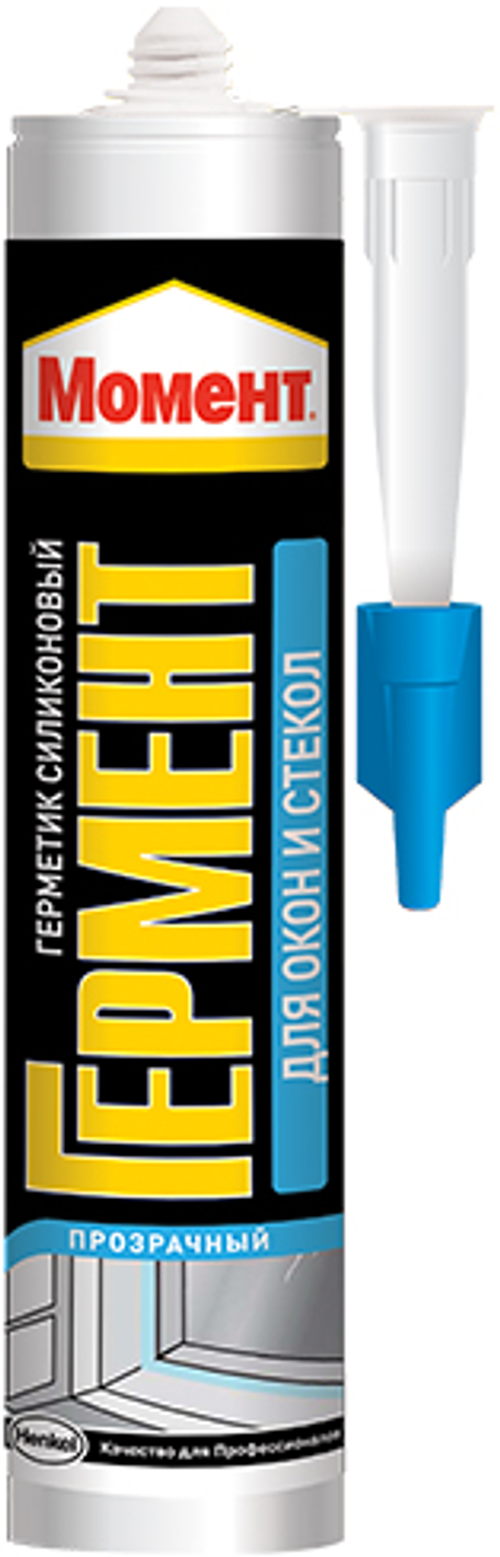 Герметик силиконовый для окон и стекол Момент Гермент прозрачный 280 мл
