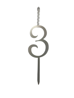 Элегантный топпер-свеча «Цифра 0-9» (серебро)