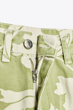 ZARA ДЖИНСЫ Z1975 STRAIGHT-LEG FULL LENGTH С ВЫСОКОЙ ПОСАДКОЙ ИЗ ТКАНИ С ПРИНТОМ, ЭКРЮ/ХАКИ