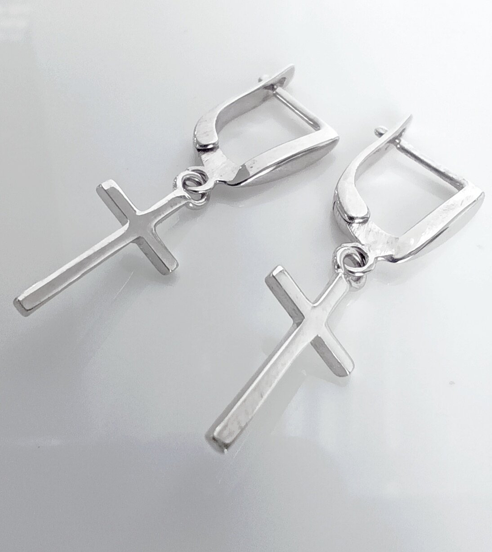 Серьги Эстерелла, серебро 925*, родирование/Ф