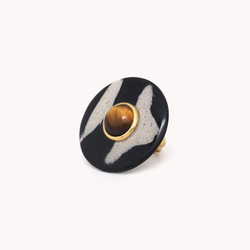 Кольцо Nature Bijoux, Zebra, разъемное, с тигровым глазом и смолистым песком в смоле, NB24.2-19CP256