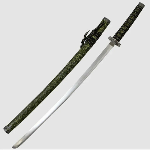 Меч самурайский (ножны черные с желтым крапом, цуба серебро) KSVA-JL-021-KA