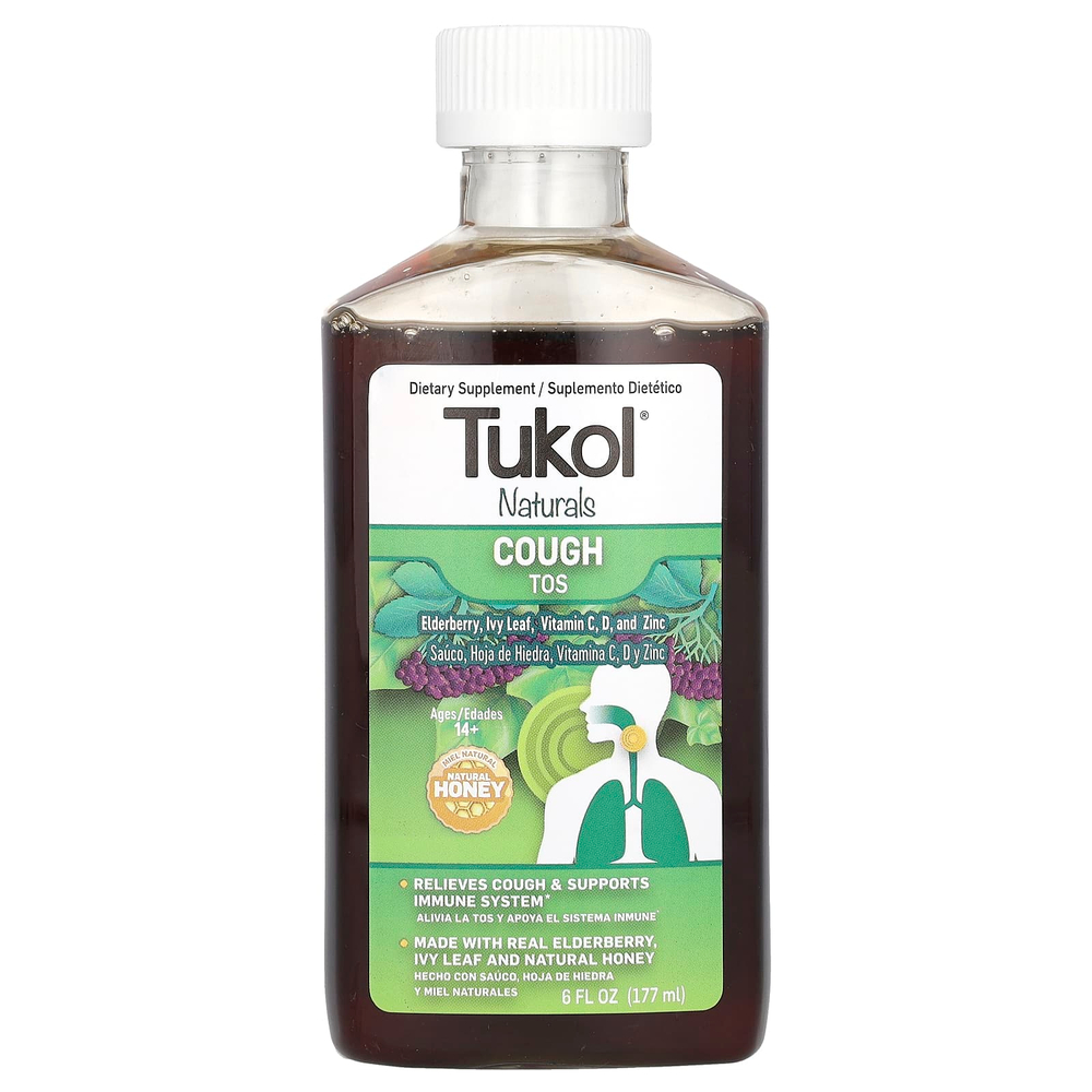 Tukol, Naturals, от кашля, для детей от 14 лет, натуральный мед, 177 мл (6 жидк. унций)