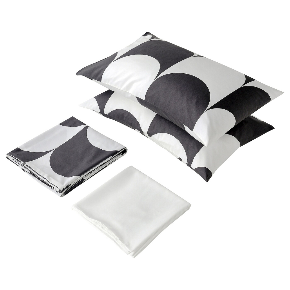 Комплект постельного белья IKEA BRUKSVARA (БРУКСВАРА), Белый с рисунком, 200х230 см