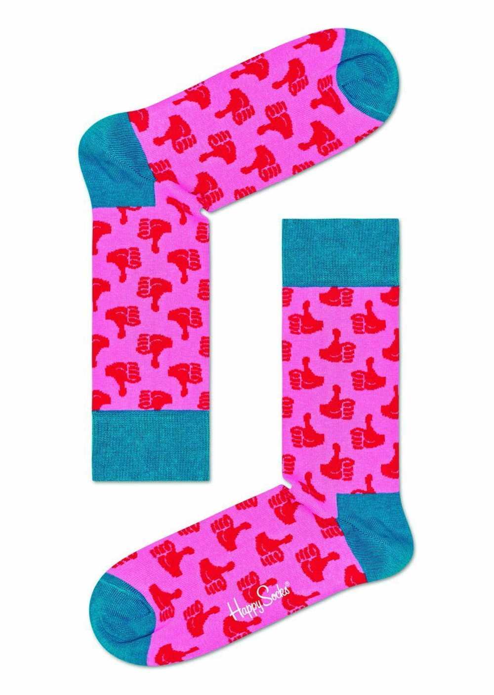 Носки унисекс Thumbs Up Sock с принтом (Размер: 29) (Цвет: белый)