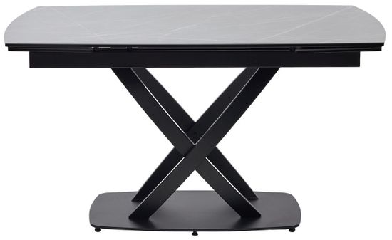 Стол FOGGIA 140 KL-136 Серый мрамор матовый, итальянская керамика/черный каркас