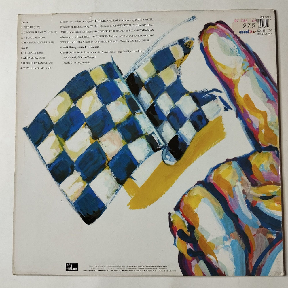 Винтажная виниловая пластинка LP Yello Flag The Race (Spain 1988)