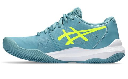 Женские Кроссовки теннисные Asics Gel-Challenger 14 Clay - gris blue/safety yellow