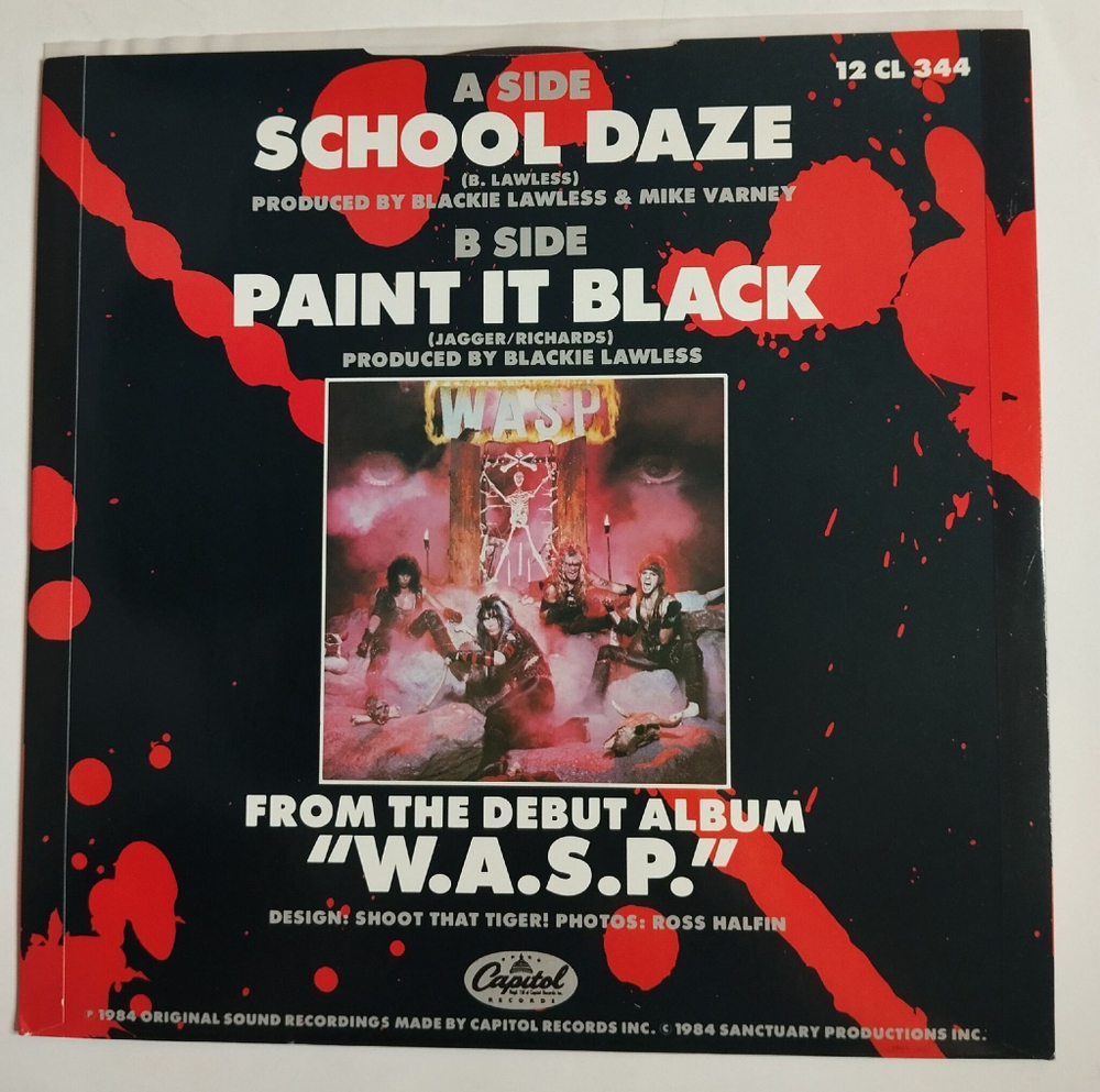 Винтажная виниловая пластинка LP W.A.S.P. School Daze Paint It Black (Japan 1984) 45 RPM