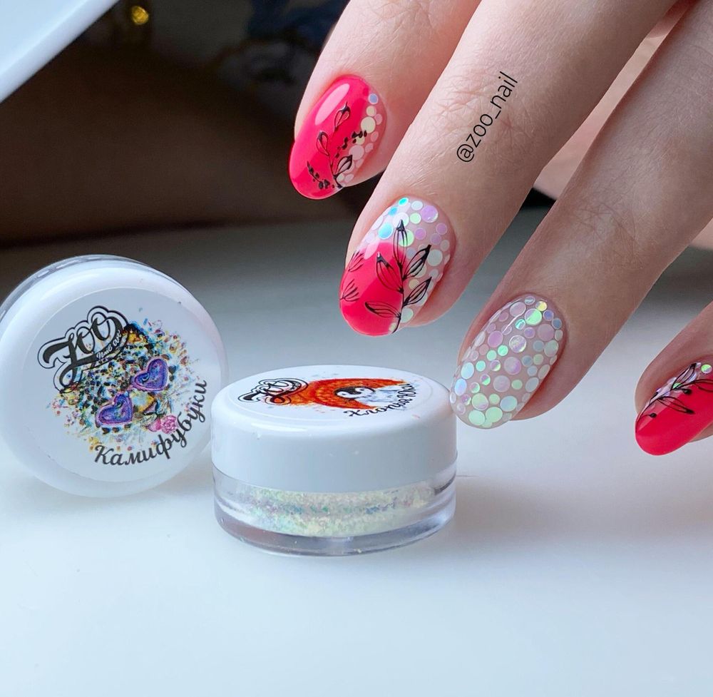 1290 Камифубуки 3 мм перламутровые белые с розовым 1 г