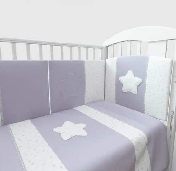 Набор в кровать для новорожденных Lollycottons Maks Star, Серый