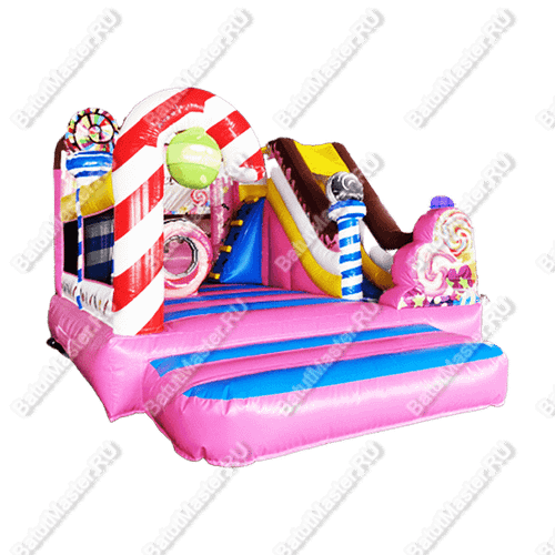 Надувная горка "Королевство сладостей" 5*4*3,9 м