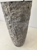 Раковина напольная из андезита Pedestal Black Marmo MN-65921 40х40х90 из натурального камня